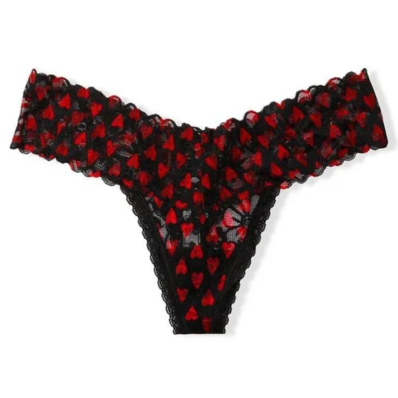 VS ❤️ Lace Thong w/Red Hearts NWT Victoria's Secret Gorgeous Romantic NEW - Picture 9 of 16